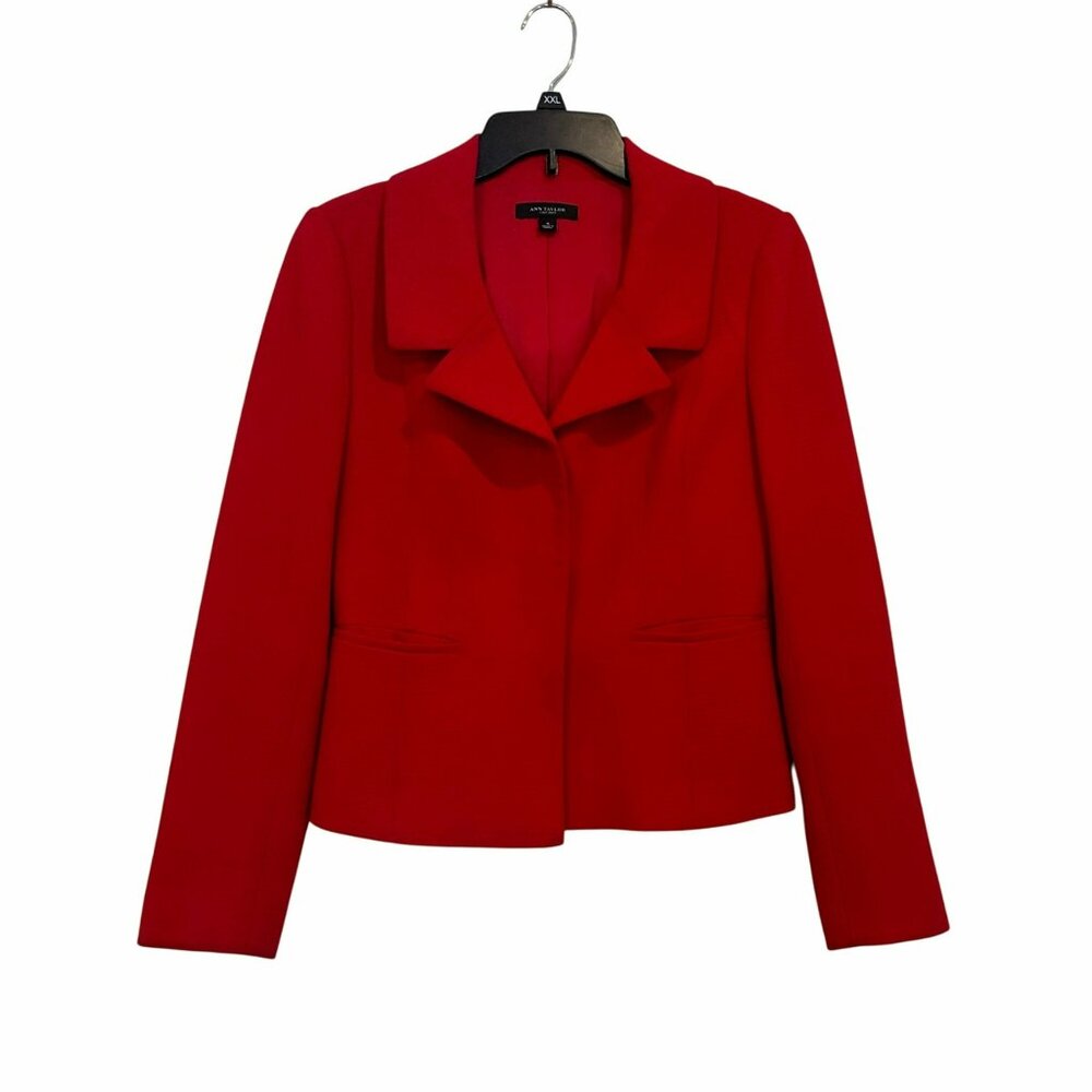 ✨Ann Taylor Size 4/ Women's Red Elegant Long sleeve Blazer Jacket✨
